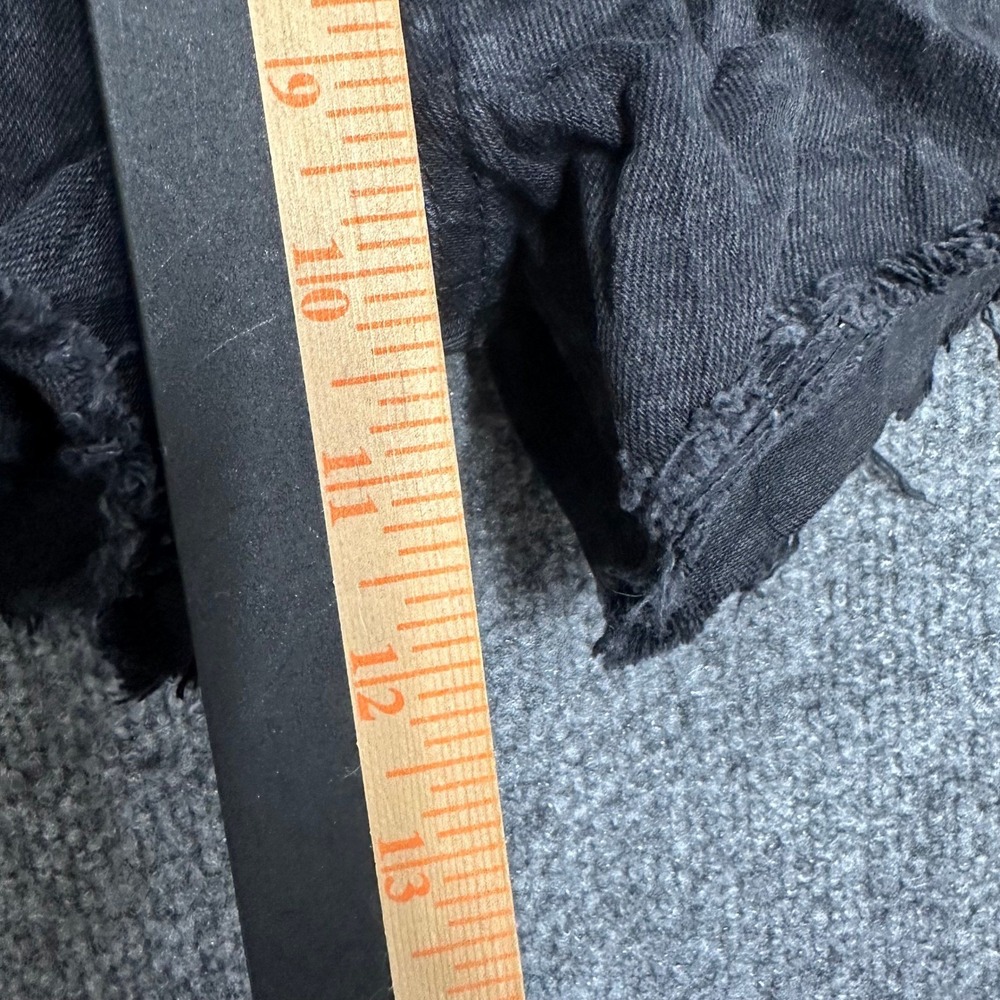 Melville Denim Shorts Womens Size 38 Black Frayed Raw Hem Italy Casual Cutoff - Picture 3 of 9